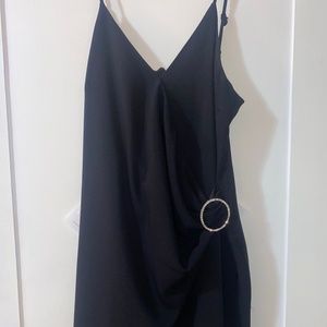 Black, Wrap/Cocktail/Party Dress: Size-M